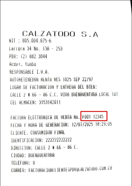 Ejemplo de factura